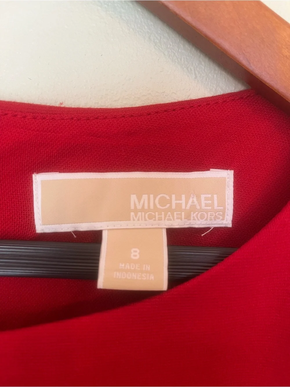 Michael Kors Red Mini Dress with Gold Zipper Details
